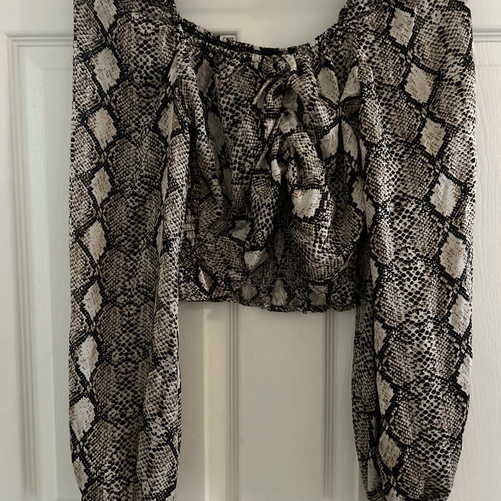 Windsor Black and Cream Snake Print Blouse